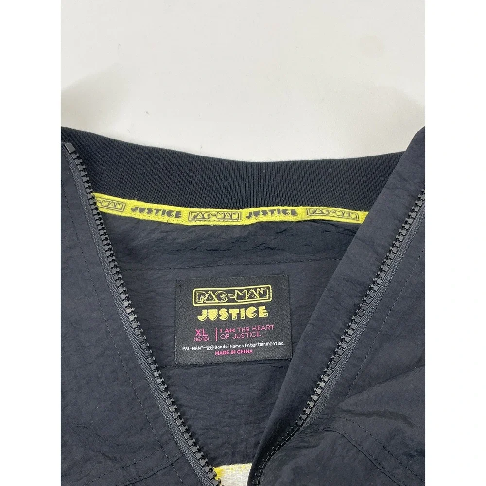 Pacman Justice Girls Mini‎ Bomber Jacket Size XL Black
